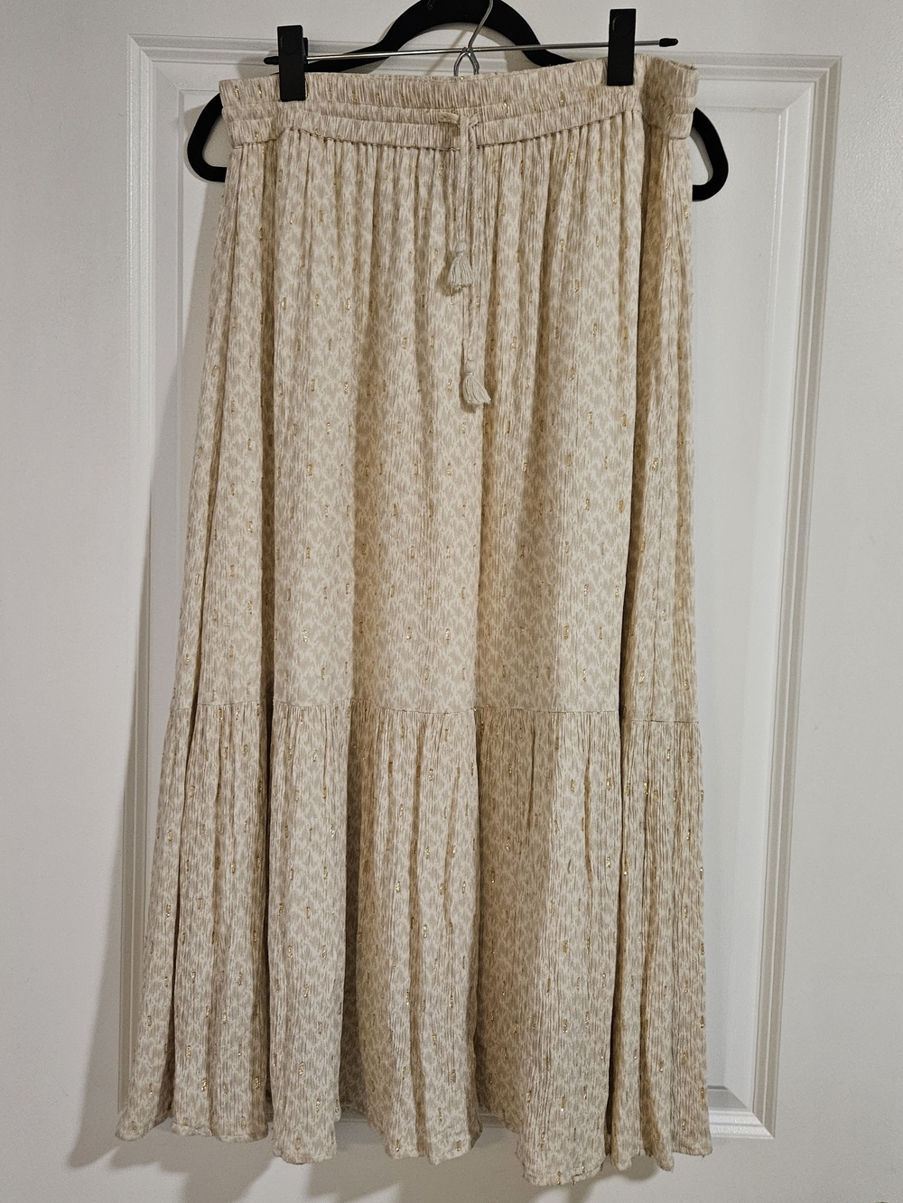 PAIGE Women's Jessalyn Midi Skirt Chic Tassel Tie Light and Airy - Size Large - Picture 2 of 7